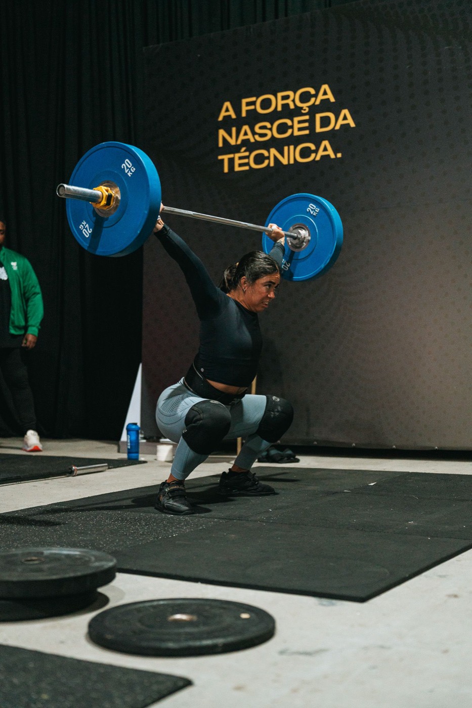 Amanda Schott na recepção do Snatch